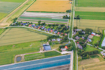 Vue aérienne de Du sud-ouest à le quartier Schülperweide in Schülp dans le département Schleswig-Holstein, Allemagne