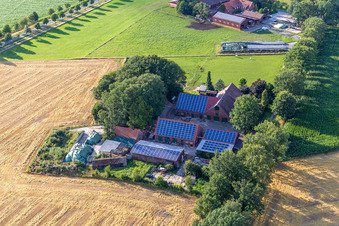 Vue aérienne de Ferme sur Uhlandweg à le quartier Tungerloh-Pröbsting in Gescher dans le département Rhénanie du Nord-Westphalie, Allemagne