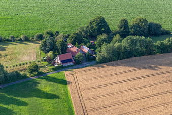 Ferme sur Uhlandweg à le quartier Tungerloh-Pröbsting in Gescher dans le département Rhénanie du Nord-Westphalie, Allemagne d'en haut