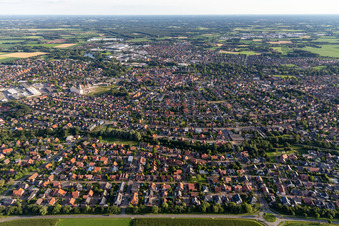 Vue aérienne de Vue de la ville depuis le nord à Vreden dans le département Rhénanie du Nord-Westphalie, Allemagne