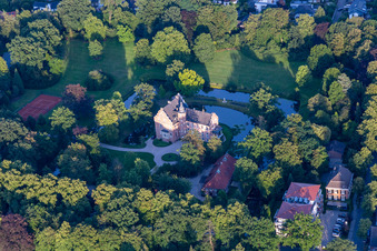 Vue aérienne de Administration princière de Salm-Salm à Rhede dans le département Rhénanie du Nord-Westphalie, Allemagne