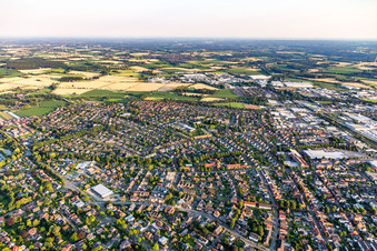 Vue aérienne de Vue de la ville depuis le nord-est à le quartier Coesfeld-Stadt in Coesfeld dans le département Rhénanie du Nord-Westphalie, Allemagne