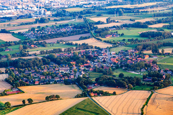 Vue aérienne de Du nord à le quartier Lippramsdorf in Haltern am See dans le département Rhénanie du Nord-Westphalie, Allemagne