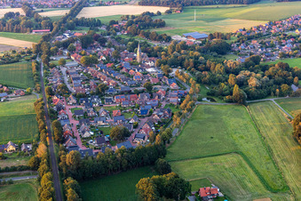 Vue aérienne de Petit Reken du sud à le quartier Klein-Reken in Reken dans le département Rhénanie du Nord-Westphalie, Allemagne