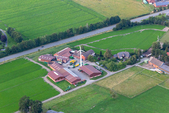 Vue aérienne de Partager à Heiden dans le département Rhénanie du Nord-Westphalie, Allemagne