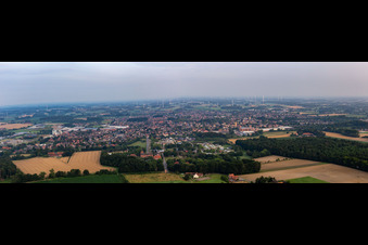 Vue aérienne de Panorama de la zone urbaine avec ses périphéries et son centre-ville à Gescher dans le département Rhénanie du Nord-Westphalie, Allemagne