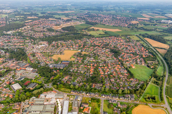 Vue aérienne de De l'ouest à Ahaus dans le département Rhénanie du Nord-Westphalie, Allemagne