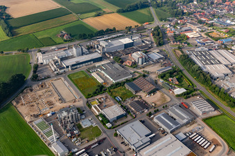 Vue aérienne de Parc industriel de Daimlerstrasse avec Hemsing Metallbau GmbH et le groupe BEWITAL à le quartier Oeding in Südlohn dans le département Rhénanie du Nord-Westphalie, Allemagne