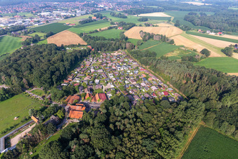 Vue oblique de Aire de loisirs de Waldvelen, vente familiale der Buss à Velen dans le département Rhénanie du Nord-Westphalie, Allemagne