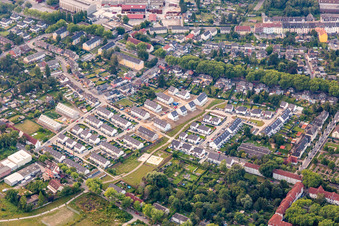 Vue aérienne de À Luthenburg à le quartier Ückendorf in Gelsenkirchen dans le département Rhénanie du Nord-Westphalie, Allemagne