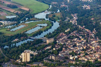Vue aérienne de Ruhr à le quartier Steele in Essen dans le département Rhénanie du Nord-Westphalie, Allemagne