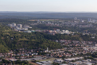 Vue aérienne de Clinique BG, Université et Hôpital universitaire Tübingen à Tübingen dans le département Bade-Wurtemberg, Allemagne