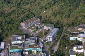 Vue oblique de Hôpital universitaire Tübingen à Tübingen dans le département Bade-Wurtemberg, Allemagne