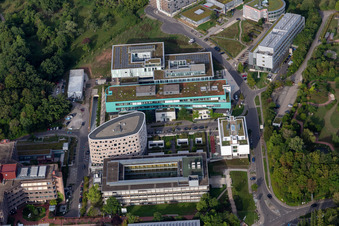 Hôpital universitaire Tübingen à Tübingen dans le département Bade-Wurtemberg, Allemagne d'en haut