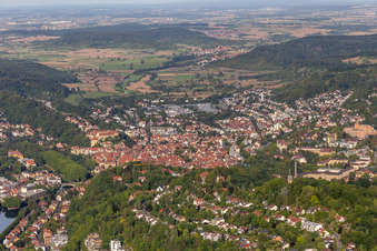 Vue aérienne de Vieille ville à le quartier Universität in Tübingen dans le département Bade-Wurtemberg, Allemagne