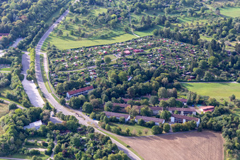 Vue aérienne de Jardins familiaux de Wackersbronn à Reutlingen dans le département Bade-Wurtemberg, Allemagne
