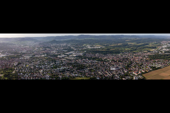 Vue aérienne de Panorama du Jura souabe à Reutlingen dans le département Bade-Wurtemberg, Allemagne