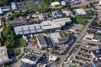 Vue aérienne de Concessionnaire automobile Porsche Center Reutlingen à le quartier Betzingen in Reutlingen dans le département Bade-Wurtemberg, Allemagne