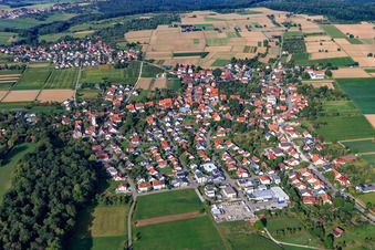 Vue aérienne de De l'est à le quartier Mähringen in Kusterdingen dans le département Bade-Wurtemberg, Allemagne