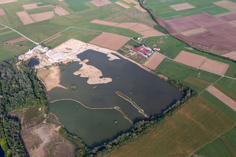 Vue aérienne de Usine de sable et de gravier Matthäus à Rottenburg am Neckar dans le département Bade-Wurtemberg, Allemagne