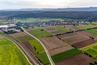 Vue aérienne de De l'ouest à le quartier Weilheim in Tübingen dans le département Bade-Wurtemberg, Allemagne
