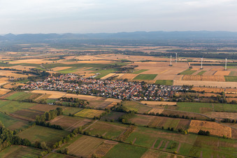 Vue aérienne de Minfeld dans le département Rhénanie-Palatinat, Allemagne