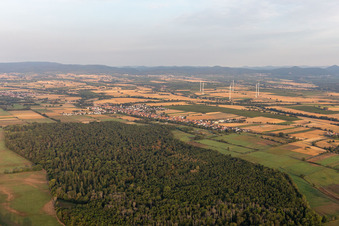Vue aérienne de Freckenfeld dans le département Rhénanie-Palatinat, Allemagne