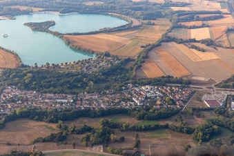 Vue aérienne de Lauterbourg dans le département Bas Rhin, France