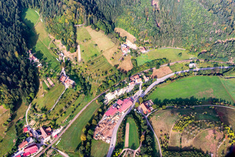 Vue aérienne de Scierie de Bollenbach à Oppenau dans le département Bade-Wurtemberg, Allemagne