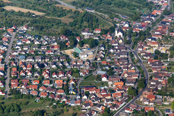 Vue aérienne de Quartier Ebersweier in Durbach dans le département Bade-Wurtemberg, Allemagne