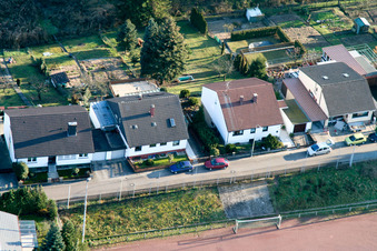 Vue aérienne de Sentier de montagne à Jockgrim dans le département Rhénanie-Palatinat, Allemagne