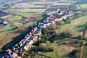 Vue aérienne de Hinterstädel à Jockgrim dans le département Rhénanie-Palatinat, Allemagne