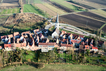 Vue aérienne de Hinterstädl, Ludwigstr à Jockgrim dans le département Rhénanie-Palatinat, Allemagne