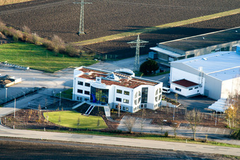 Vue aérienne de Approvisionnement en eau de Germersheim à Jockgrim dans le département Rhénanie-Palatinat, Allemagne