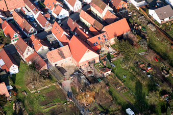 Vue aérienne de Bachweg à Freckenfeld dans le département Rhénanie-Palatinat, Allemagne