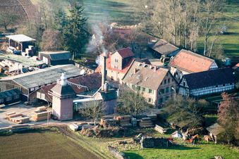 Vue aérienne de Moulin Schaidter à le quartier Schaidt in Wörth am Rhein dans le département Rhénanie-Palatinat, Allemagne
