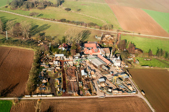 Vue aérienne de Moulin Schaidter à le quartier Schaidt in Wörth am Rhein dans le département Rhénanie-Palatinat, Allemagne