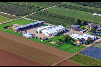 Vue aérienne de Le jardin de Bauer du nord-est à Winden dans le département Rhénanie-Palatinat, Allemagne