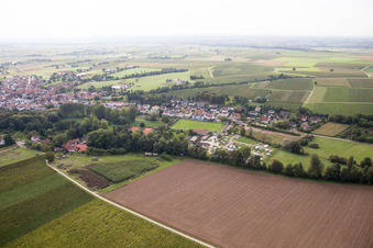 Quartier Ingenheim in Billigheim-Ingenheim dans le département Rhénanie-Palatinat, Allemagne depuis l'avion