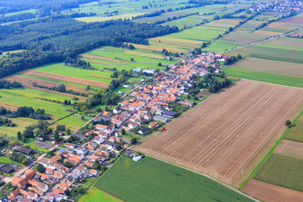 Vue aérienne de Sortie de la ville de Saarstraße vers W à Kandel dans le département Rhénanie-Palatinat, Allemagne