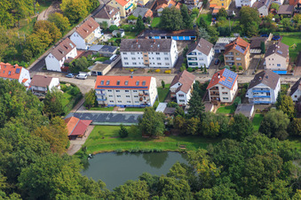 Vue aérienne de Étang de police de l'ASV Kandel à Kandel dans le département Rhénanie-Palatinat, Allemagne