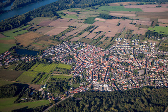 Vue aérienne de Quartier Rheinsheim in Philippsburg dans le département Bade-Wurtemberg, Allemagne