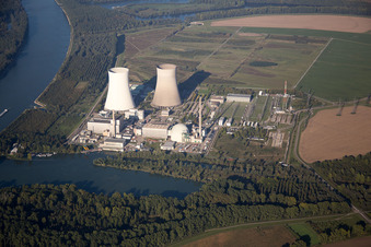 Vue aérienne de Philippsburg dans le département Bade-Wurtemberg, Allemagne
