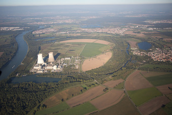 Vue aérienne de Philippsburg dans le département Bade-Wurtemberg, Allemagne