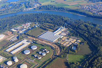 Vue aérienne de Saint-Gobain Isover G+H AG à Speyer dans le département Rhénanie-Palatinat, Allemagne