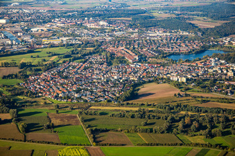 Vue aérienne de Quartier Rohrhof in Brühl dans le département Bade-Wurtemberg, Allemagne