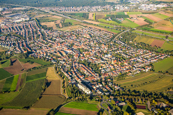 Vue aérienne de Brühl dans le département Bade-Wurtemberg, Allemagne