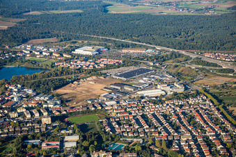 Zone commerciale Schütte-Lanz-Park à Brühl dans le département Bade-Wurtemberg, Allemagne d'en haut