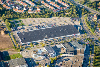 Vue oblique de Zone industrielle et implantation d'entreprises Schütte-Lanz-Park dans le district de Rheinau à Brühl dans le département Bade-Wurtemberg, Allemagne