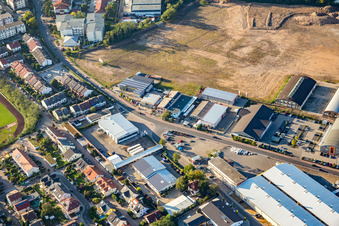Vue aérienne de Mannheimer Landstr à Brühl dans le département Bade-Wurtemberg, Allemagne